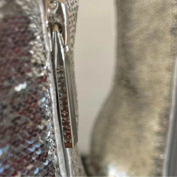 Kendall + Kylie Haedyn Sequin Ankle  Bootie Silver whimsical concert - Picture 11 of 13